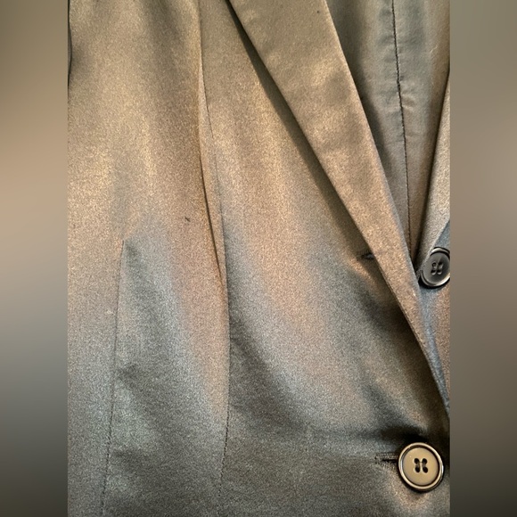 ECI Black Blazer Jacket 100% Silk with Notched Lapel Size 4 - Picture 8 of 16